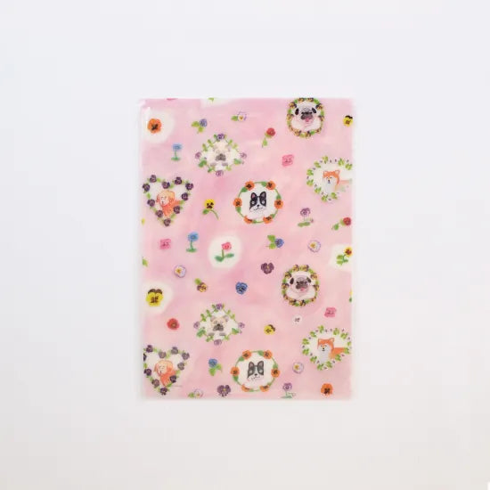 Pansies & Dogs A5 Clear File Folder · Paper Message
