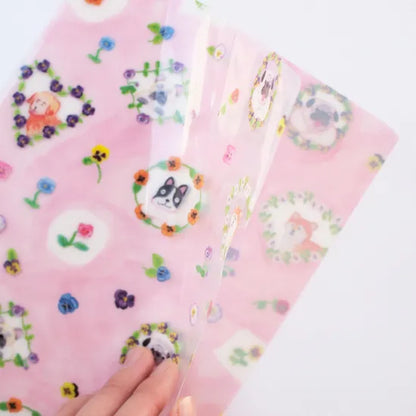 Pansies & Dogs A5 Clear File Folder · Paper Message
