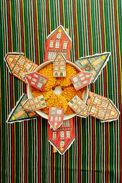 Red Cottage Die Cut Card - Winter Cottage Collection · Isatopia