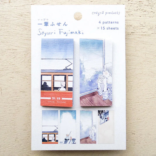 Travel & Life Sayuri Fujimaki One Line Sticky Notes · Cozyca