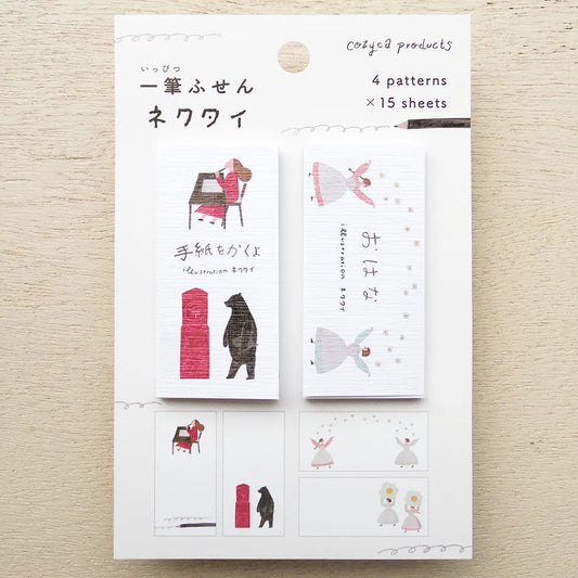 "I'm going to write a letter" & Flower Necktie One Line Sticky Notes · Cozyca