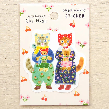 Cat Hugs Aiko Fukawa Sticker · Cozyca