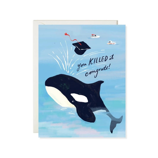 Killer Whale Grad Greeting Card · Karen Schipper