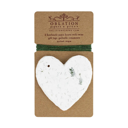 Fern Petite Handmade Paper Heart Tag · Oblation Papers & Press