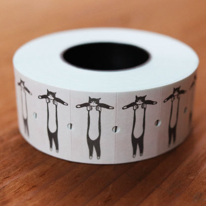 Long Tuxedo Cat Sealing Sticker Roll · 36Sublo