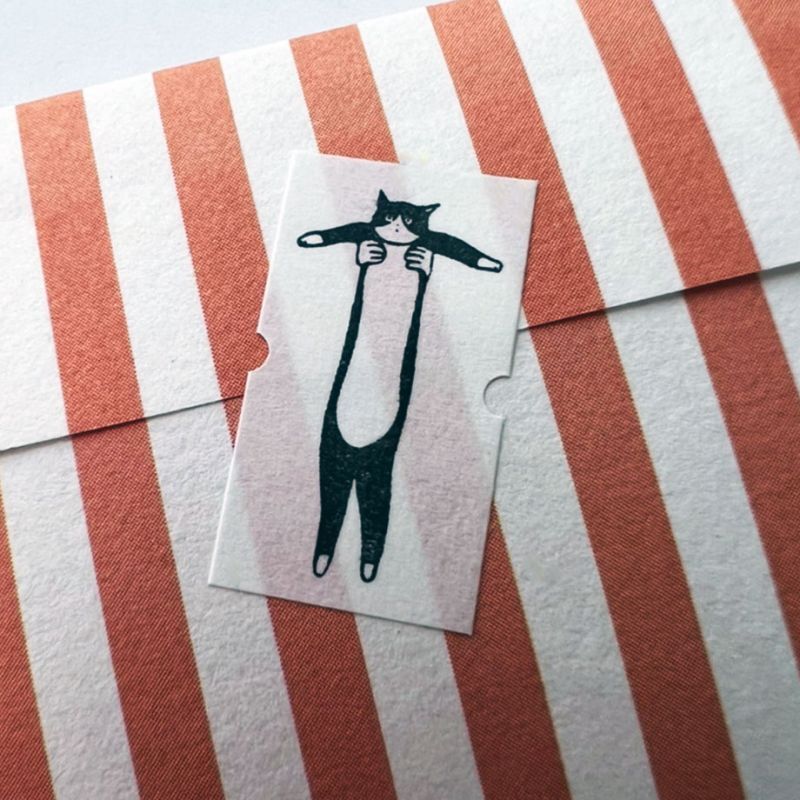 Long Tuxedo Cat Sealing Sticker Roll · 36Sublo