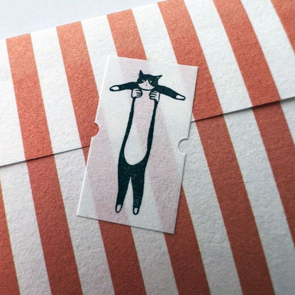 Long Tuxedo Cat Sealing Sticker Roll · 36Sublo