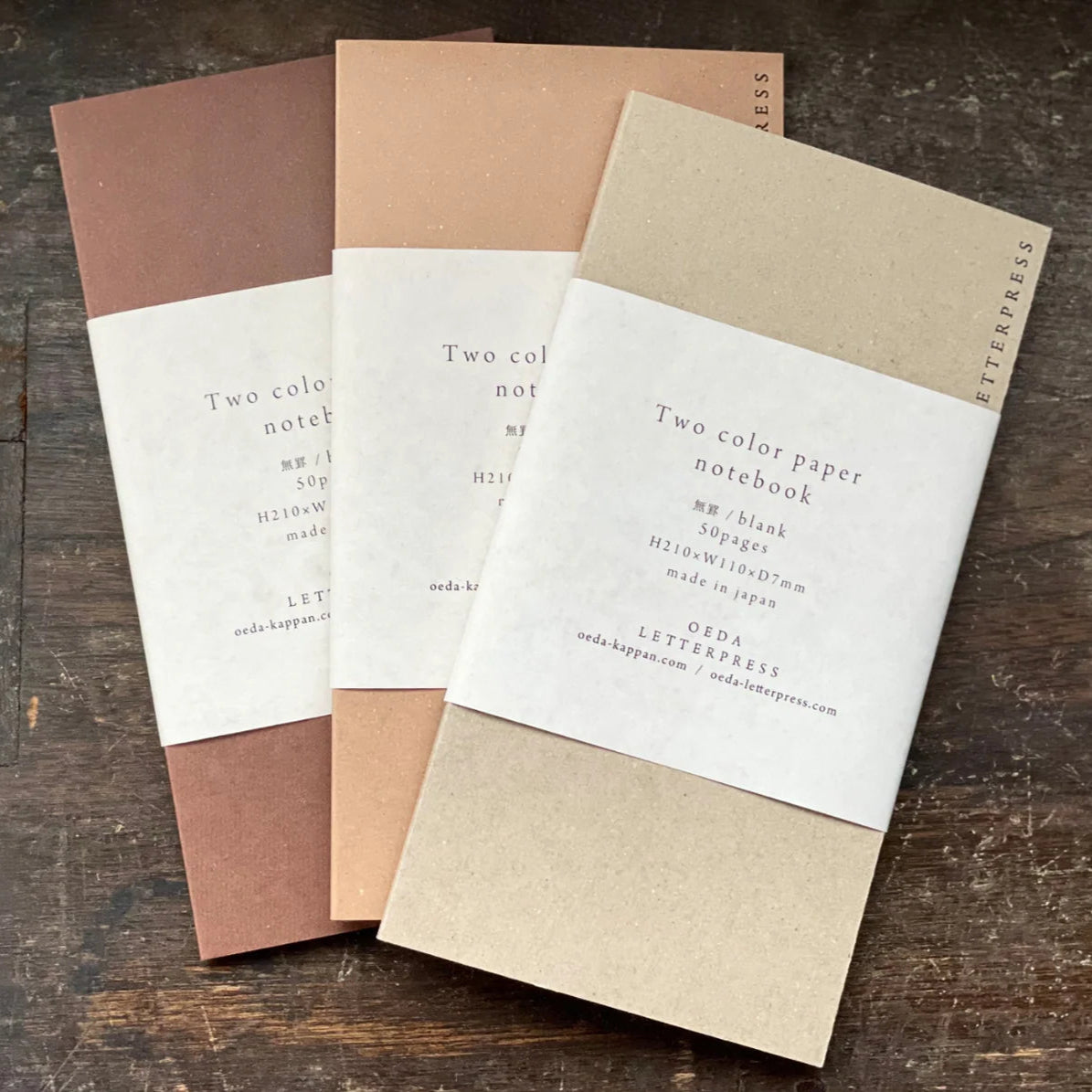 OEDA LETTERPRESS Two-Colour Paper Notebook L (Blank)