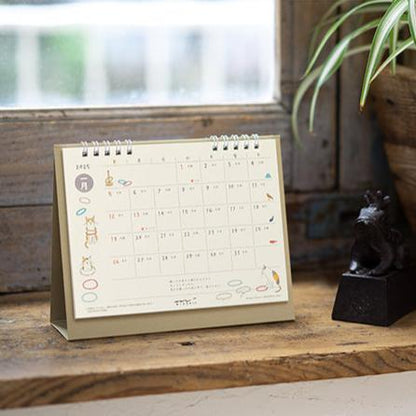 2025 Cat Desk Ring Calendar · Midori