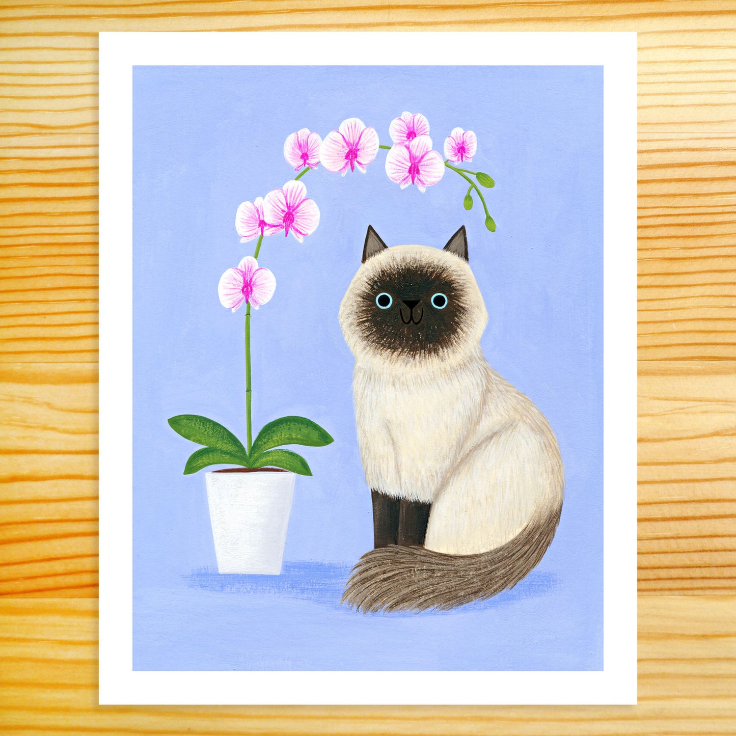 Himalayan Cat & Orchid Art Print · Nellie Le