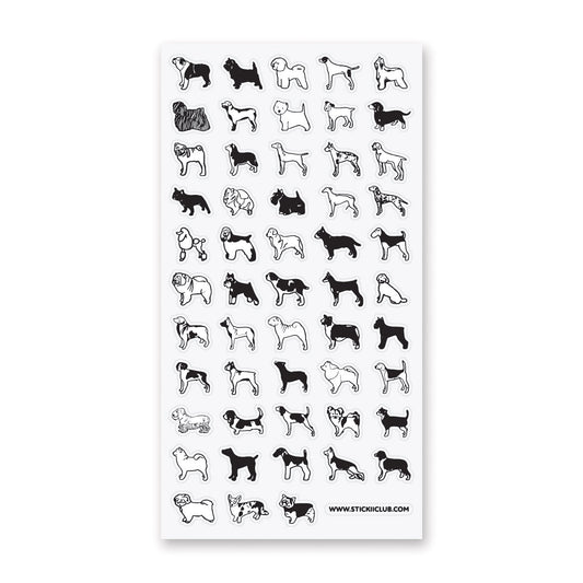 B&W Dogs Sticker Sheet · STICKII