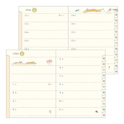 2026 Cat Pocket Diary A6 · Midori