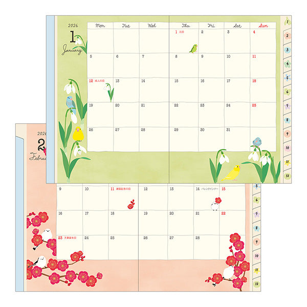 2026 Bird Pocket Diary A6 · Midori