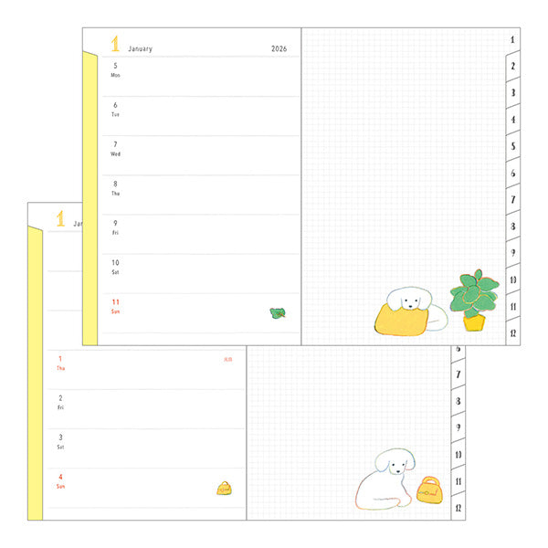 2026 Dog Pocket Diary B6 · Midori