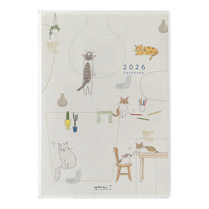 2026 Cat Pocket Diary B6 · Midori