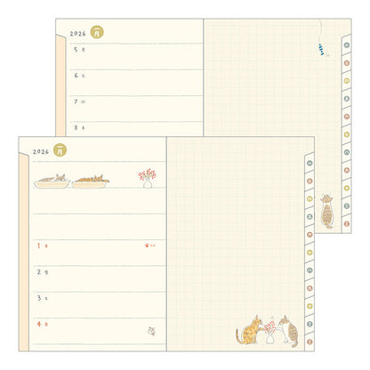 2026 Cat Pocket Diary B6 · Midori