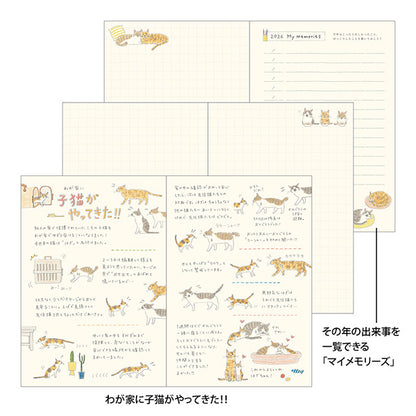 2026 Cat Pocket Diary B6 · Midori