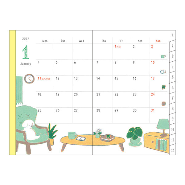 2027 Midori Dog Pocket Diary《B7 Mini》