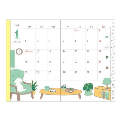 2027 Midori Dog Pocket Diary《B7 Mini》