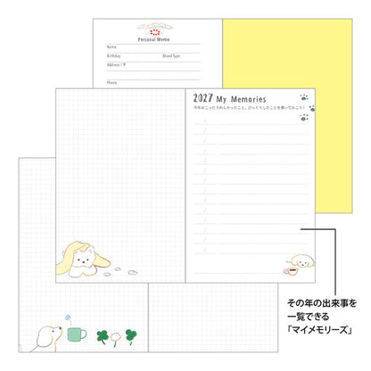 2027 Midori Dog Pocket Diary《B7 Mini》