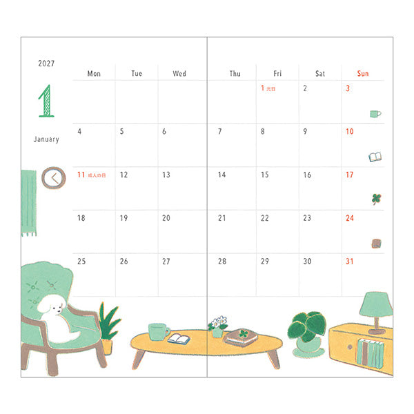 2027 Midori Dog Pocket Diary《B6 Slim》