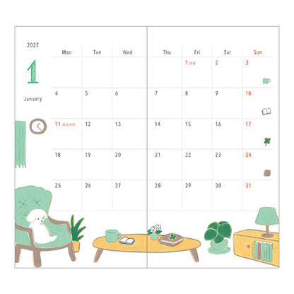 2027 Midori Dog Pocket Diary《B6 Slim》