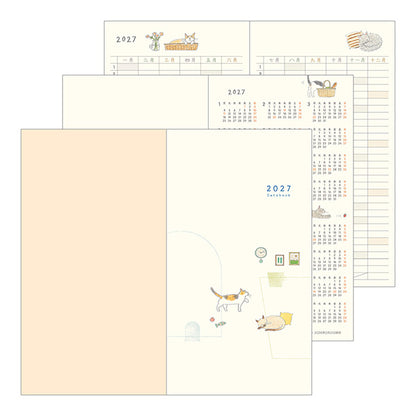 2027 Midori Cat Pocket Diary《B6 Slim》