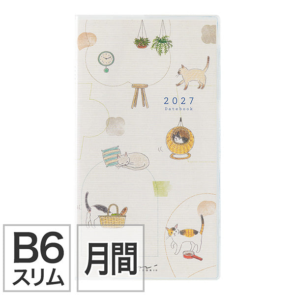 2027 Midori Cat Pocket Diary《B6 Slim》