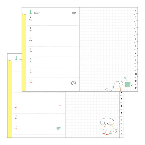 2027 Midori Dog Pocket Diary《B6》