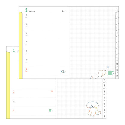 2027 Midori Dog Pocket Diary《B6》