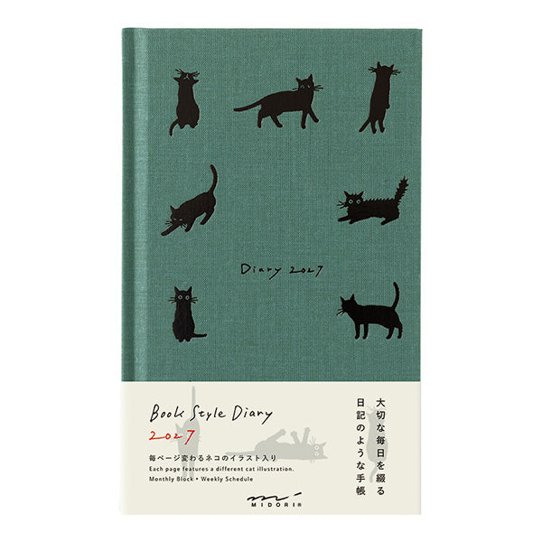 2027 Midori Green Cat Book Diary《B6》