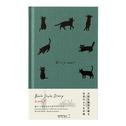 2027 Midori Green Cat Book Diary《B6》