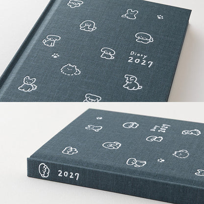 2030 Midori Navy Dog Book Diary《B6》