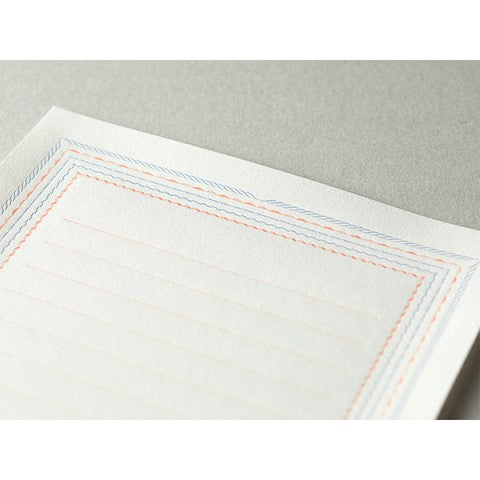 Midori Letterpress Letter Set - Blue Frame
