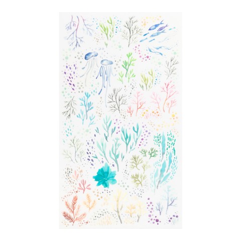 Midori Transfer Sticker Sheet - Watercolor Sea Life