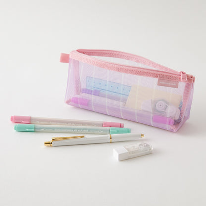 Purple Pen Mesh Case with Gusset · Midori