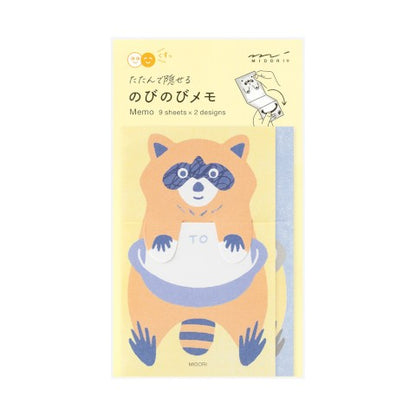 Stretchy Raccoon Memo Pad · Midori