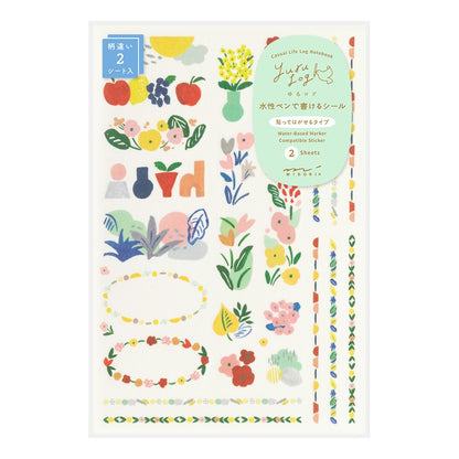 Textile Motif Yuru Log Sticker Sheets · Midori