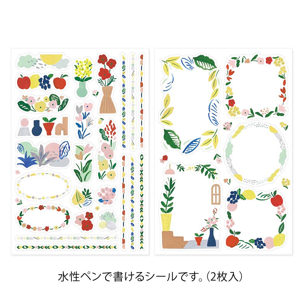 Textile Motif Yuru Log Sticker Sheets · Midori