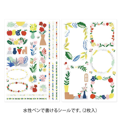 Textile Motif Yuru Log Sticker Sheets · Midori