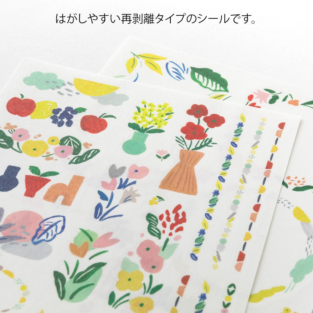Textile Motif Yuru Log Sticker Sheets · Midori