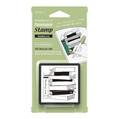Reading List Pre-Inked Paintable Stamp · Midori
