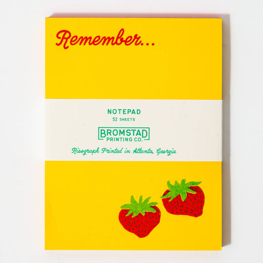 Remember Strawberry Risograph Notepad · Bromstad Printing Co.