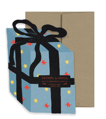 Blue Gift Birthday Card · Isatopia