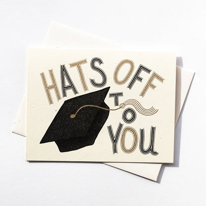 Hats Off To You Risograph Graduation Card · Bromstad Printing Co.