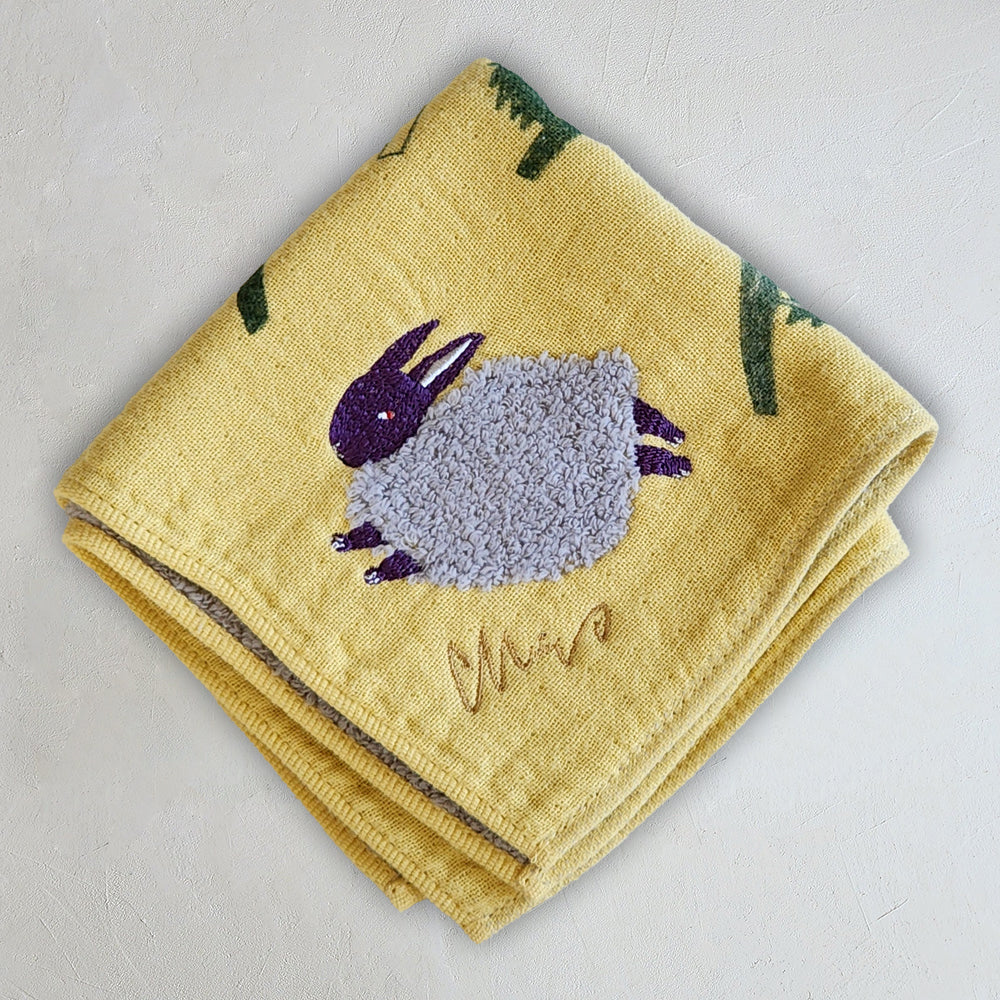 Grassland Rabbit Fluffy Animal Handkerchief · morita MiW