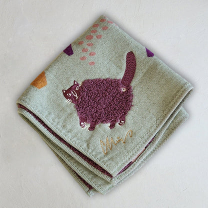 Corner Cat Fluffy Animal Handkerchief · morita MiW