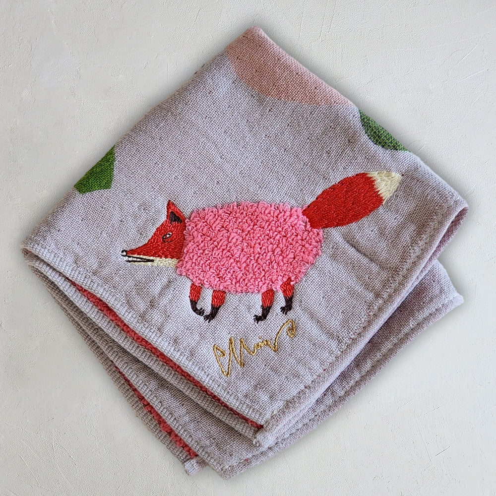 Forest Fox Fluffy Animal Handkerchief · morita MiW