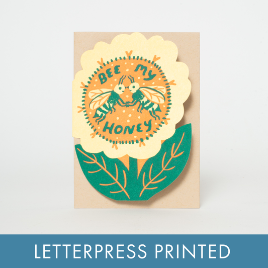 Bee My Honey Letterpress Love Card · Phoebe Wahl & Egg Press