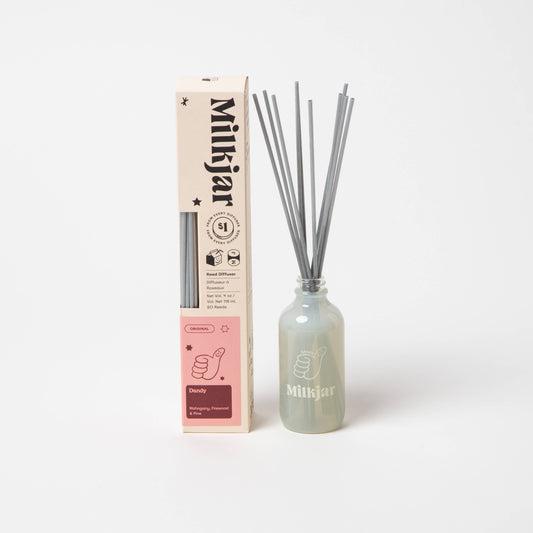 Dandy (Mahogany, Firewood & Pine) 4oz Reed Diffuser · Milk Jar Candle Co.